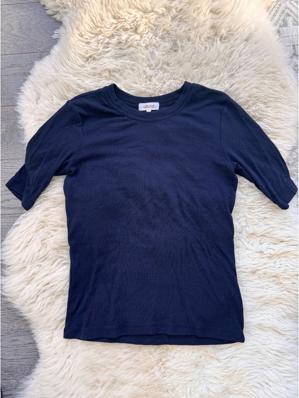 Goldie Navy Rib Tee